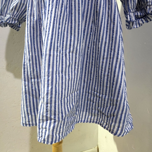 American Eagle | Blue and White Striped Cottagecore Dress - Picture 4 of 9